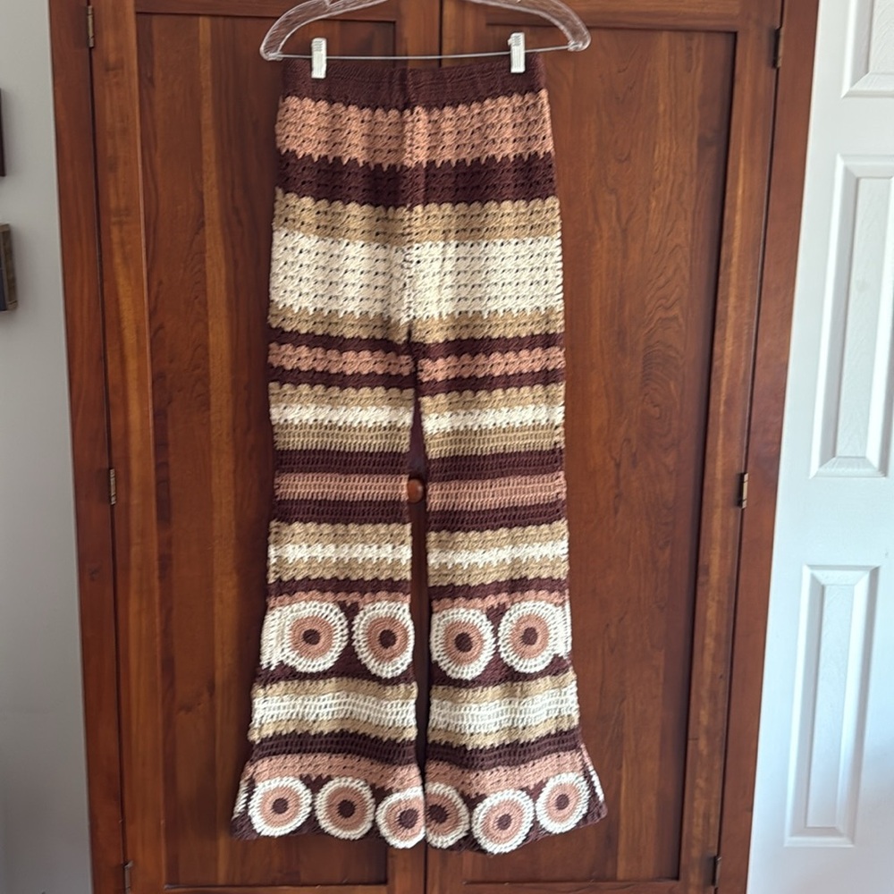 Flook x Free People Grandpa Crochet Flare Pants - Picture 6 of 6